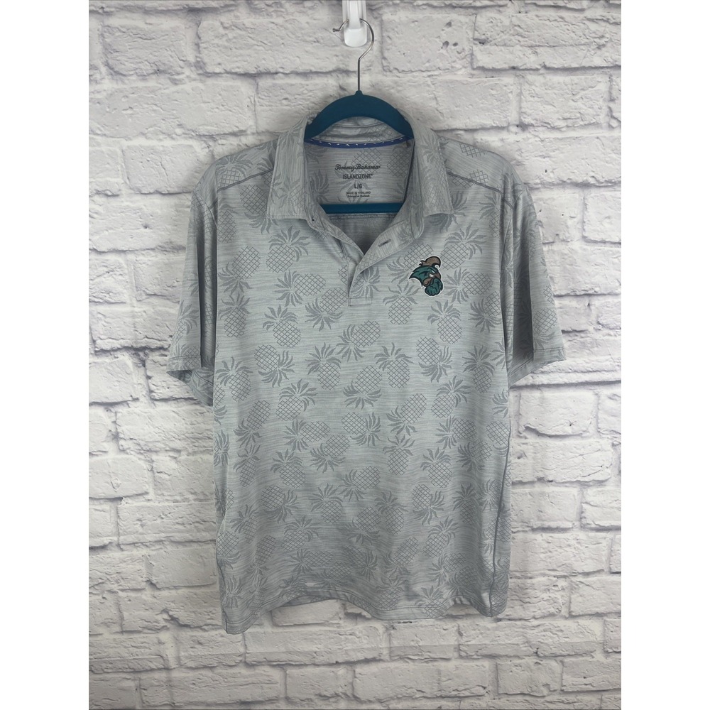 SOLD Tommy Bahama Coastal Carolina Chanticleers Cut Out Pineapple Print Polo